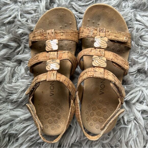 Vionic Amber tan cork style slingback strappy sandals women’s shoe size 7 - Picture 10 of 11